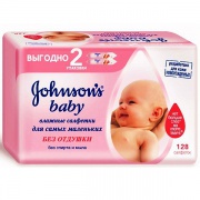 Johnsons baby Влажные салфетки для самых маленьких без отдушки 128 шт