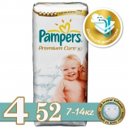 PAMPERS Подгузники Premium Care Maxi (7-14 кг) Экономичная Упаковка 52