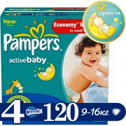 PAMPERS Подгузники Active Baby Maxi Plus (9-16 кг) Мега Упаковка 120