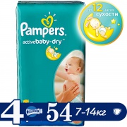 PAMPERS Подгузники Active Baby Maxi (7-14 кг) Экономичная Упаковка 54