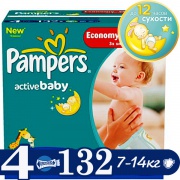 PAMPERS Подгузники Active Baby Maxi (7-14 кг) Мега Упаковка 132