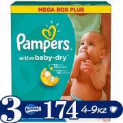 PAMPERS Подгузники Active Baby Midi (5-9 кг) Мега Плюс Упаковка 174