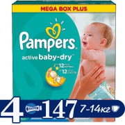 PAMPERS Подгузники Active Baby Maxi (7-14 кг) Мега Плюс Упаковка 147