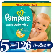 PAMPERS Подгузники Active Baby Junior (11-18 кг) Мега Плюс Упаковка 126